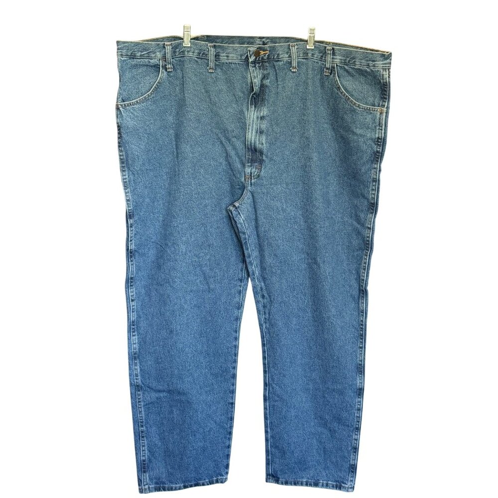 Rustler Wrangler Heavyweight Blue Denim Straight Leg Regular Fit Mens Sz 52 x 30